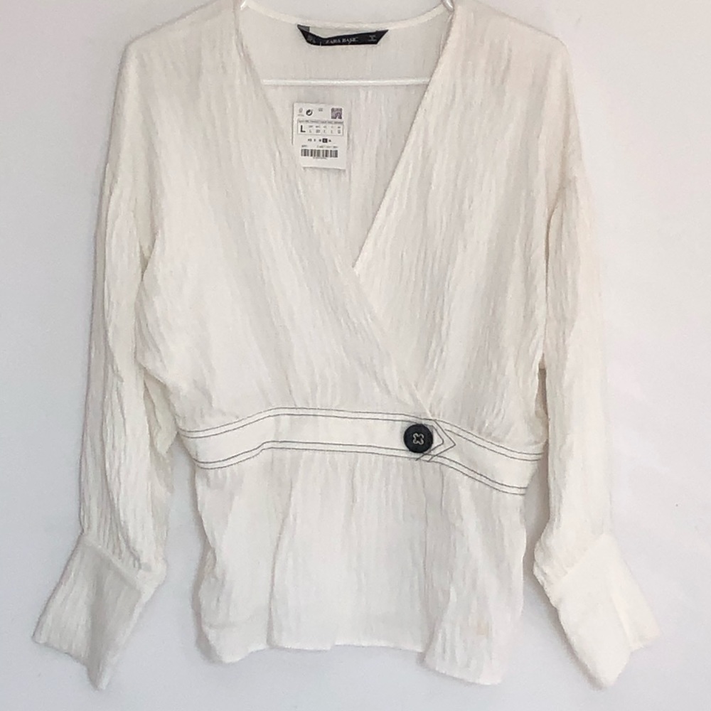 Zara Blouse With Contrasting Topstitching - Picture 3 of 8